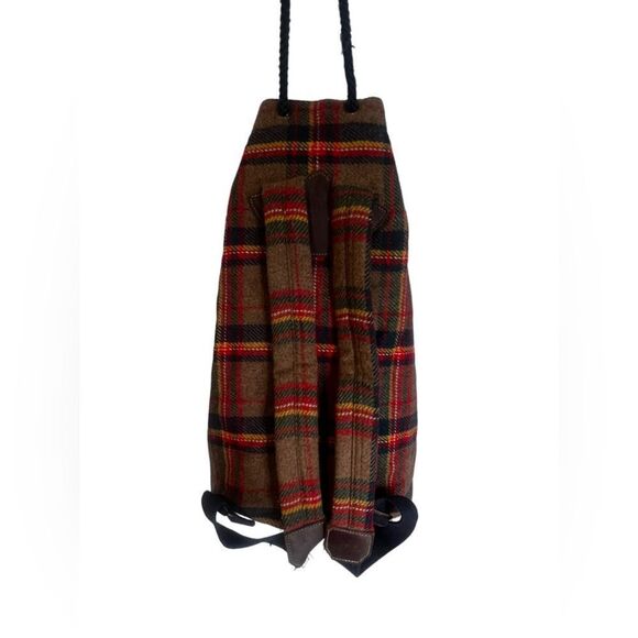 Vintage Gap Tartan Plaid Drawstring Backpack Wool Mt. Whistler Lodge Y2K 90s - Picture 5 of 11